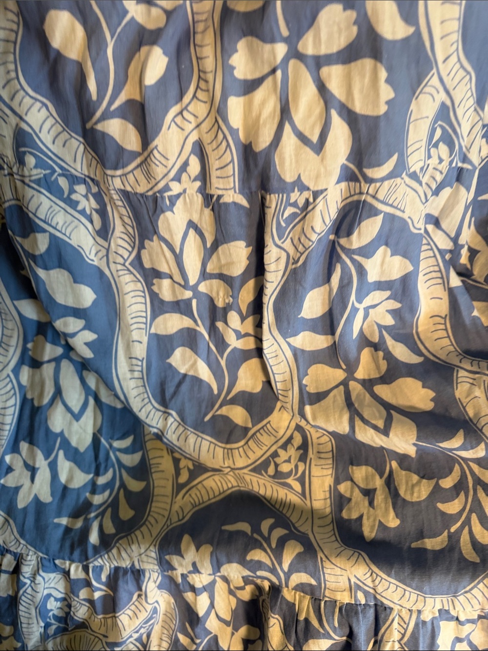NWT Marine Layer Selene Smocked Maxi Dress Blue Tile Floral Coastal Cottagecore - Picture 10 of 10